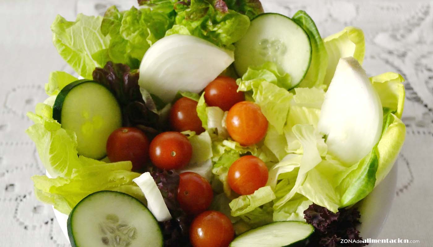 Receta de ensalada verde mixta - Menú de recetas vegetarianas veganas