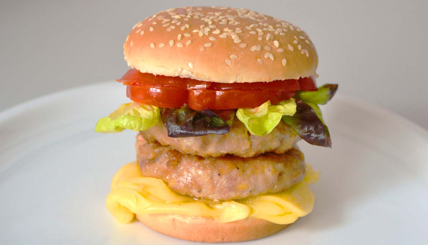 Menú de recetas de comida para llevar - para tupper: Receta de hamburguesa casera de pollo 