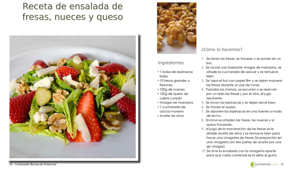 Cocineando recetas de primavera - libro ebook de cocina gratuito en PDF